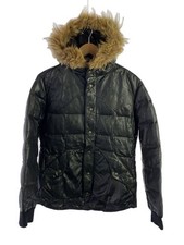 SLAPSHOT Down Jacket Lamb Leather Black Size M Vintage Patina Hardware