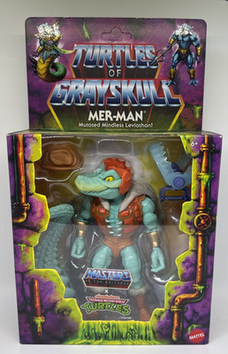 *ERROR PACKAGING* Turtles of Grayskull LEATHERHEAD Figure in MER-MAN Box TMNT