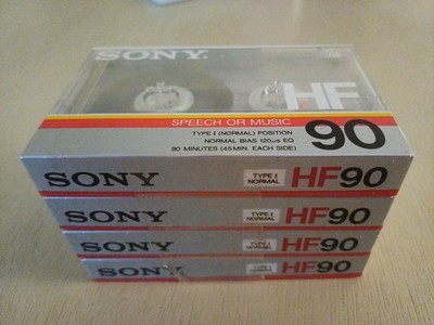 Lot of 4 New Sealed SONY HF 90  Blank Audio Cassette Tapes