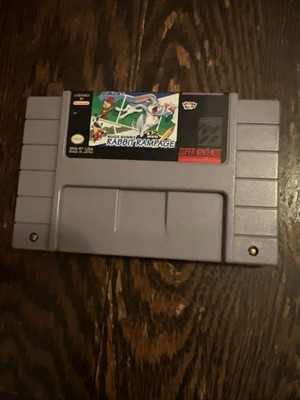 Bugs Bunny Rabbit Rampage SNES Sunsoft Loonie Tunes Super Nintendo Cartridge