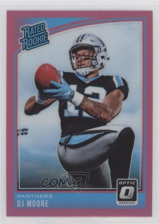 2018 Donruss Optic Rated Rookie Pink Prizm DJ Moore #166 01w7