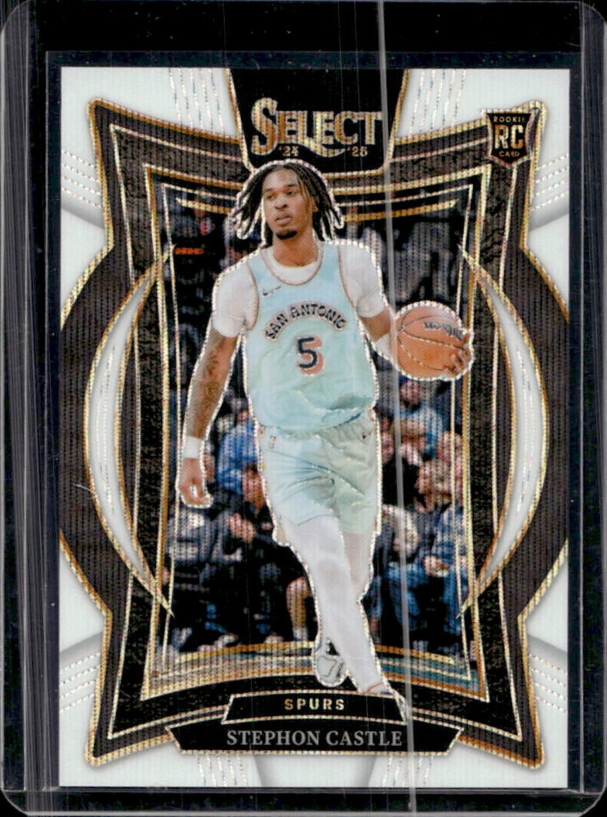 2024-25 Select Stephon Castle Concourse RC White Wave Prizm #54/99 Spurs