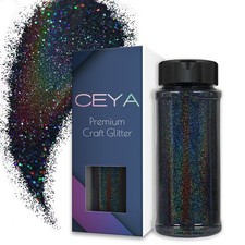 Ceya 3.5oz/ 100g Holographic Ultra Fine Glitter Powder Laser B-Laser Black