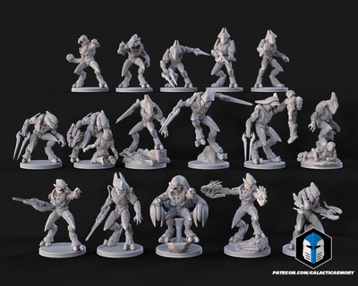Halo Elites Miniatures - Resin 3D Printed - Wargame/Skirmish/D&D