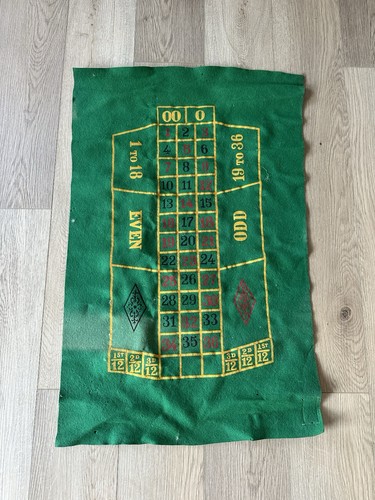 Vintage Roulette Felt Layout Casino Gaming Table Mat RCC Vonn Lengerke Chicago