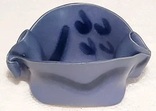 Hilborn Art Pottery Canada Signed Pinched Condiment Dish Periwinkle Purple Blue