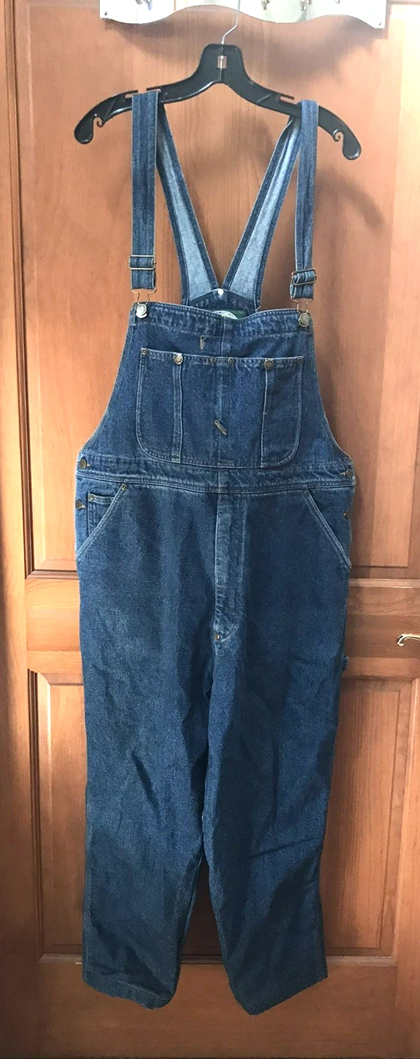 Cabela’s Denim Bib Overalls size 38x30 rugged durable workwear outdoor gardening
