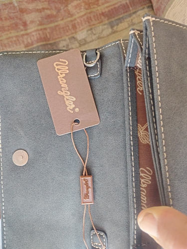 Portafoglio/Portafoglio donna WRANGLER in pelle con vera pelle bovina nuovo con etichette colore nero - Foto 13 di 17