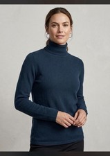 NWT 98 Ann Taylor Essential turtleneck sweater teal blue sz M