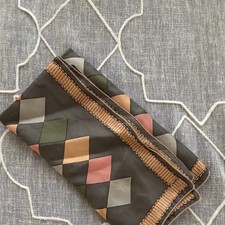 Women’s Square Scarf Geometric Pattern Brown Beige Green Pink Gray