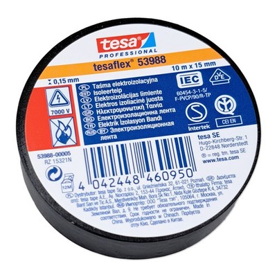 TESA Isolierband tesaflex 53988 7000V Schwarz Elektro Iso Handwerker Klebeband