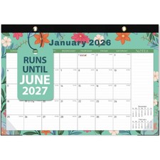 2026 Desk Calendar Monthly Jan 2026 - Jun 2027 Large 17x12 Inch Desktop Wall