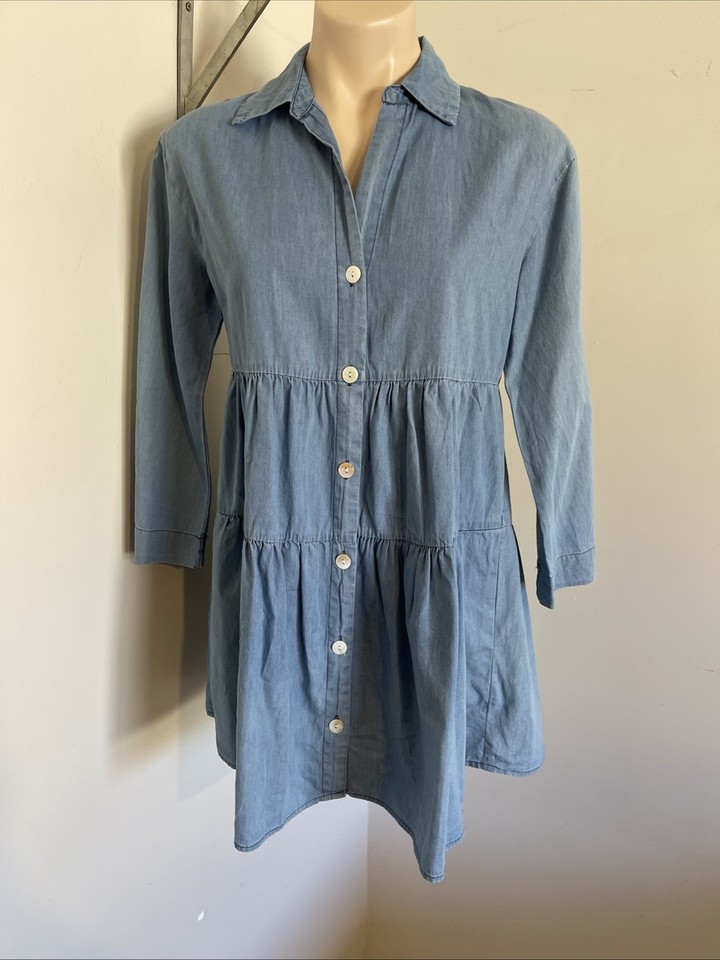 Dotti Denim Look Mini Dress Sz 8