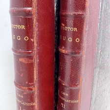 2 Livres Anciens Œuvres De Victor Hugo – Reliure Cuir