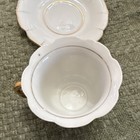 Vintage Japan Porcelain Tea Cup & Saucer 2-Piece Set White Gold Trim Round  — photo 4