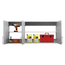 Elite 54" Wall Cabinet, Light Gray Storage Cabinet with 2 Adjustable Shelves,...