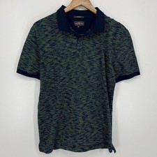 Rodd  Gunn Polo Shirt Men's Size XL Blue Sports Fit Striped Slim Short Sleeve