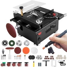 Portable Mini Table Saw 7-Speed Cutter Bench Cutting Machine Plastic Wood Metal
