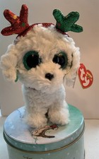Ty Beanie Boos Christmas Collection, 6” Plush, SUGAR the Dog NWT NEW