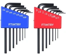 FTIHTRY 14pcs Mini Hex Key Allen wrench Set, Metric(0.7-3mm) and SAE(0.028-7/...
