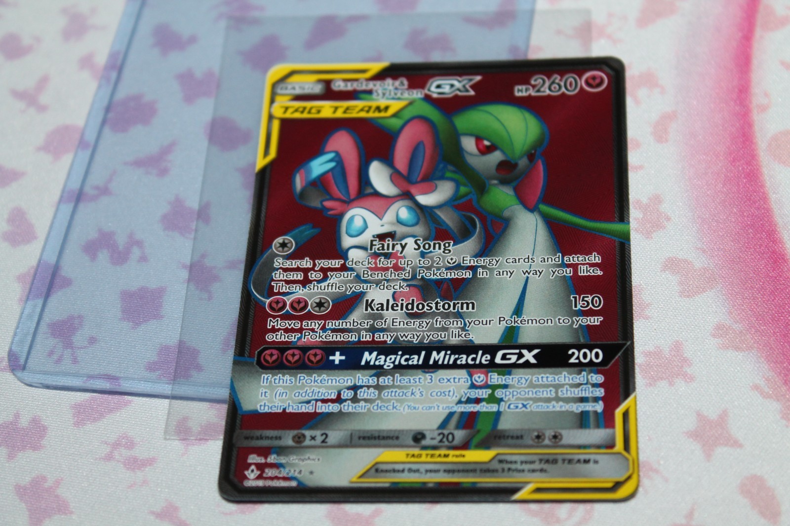 2019 Pokemon Sm-Unbroken Bonds Gardevoir & Sylveon GX (Full Art) 204/214 Holo NM