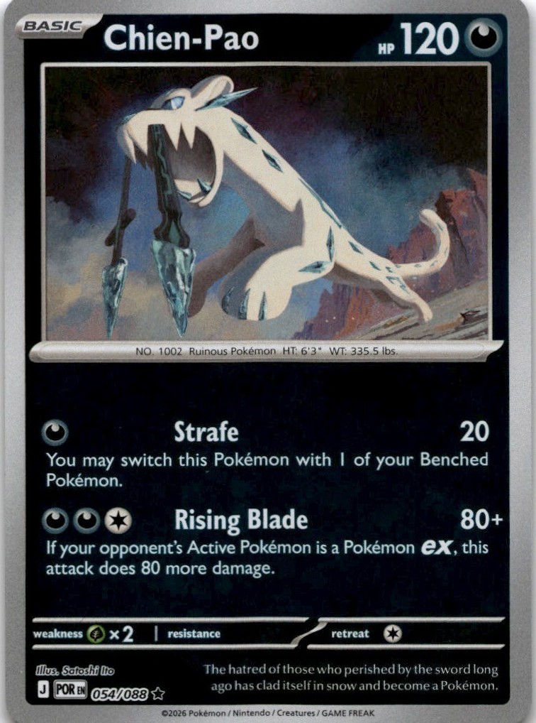 Pokemon Perfect Order Chien-Pao 054/088 Rare Reverse Holo Near Mint
