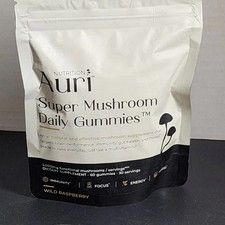 Auri Nutrition Super Mushroom Daily Gummies 12 Mushroom Blend 60ct Exp 08/2027