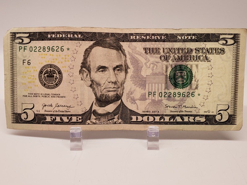 2017A five dollar star note z3266