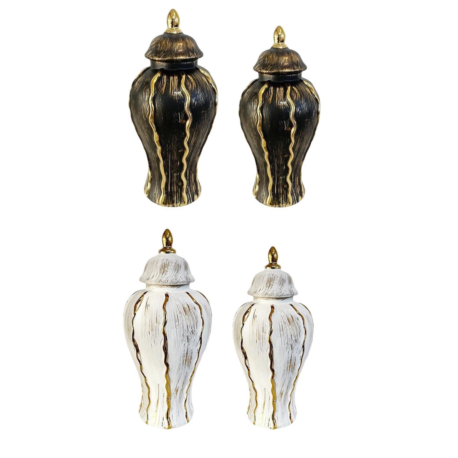 Porcelain Ginger Jar Collection Ceramic Vase for Office Shelf Living Room