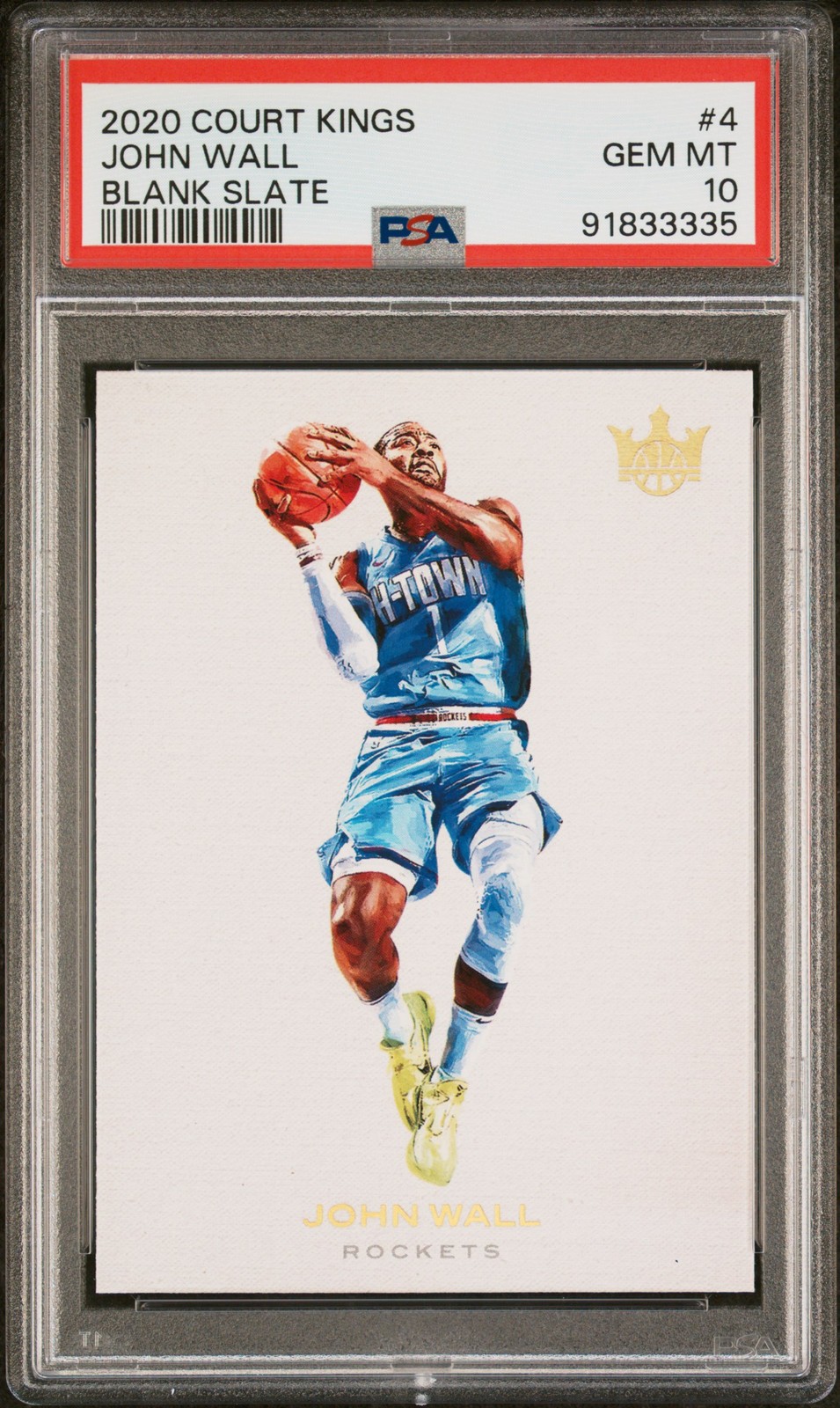 2020 Panini Court Kings Blank Slate #4 John Wall Blank Slate PSA 10