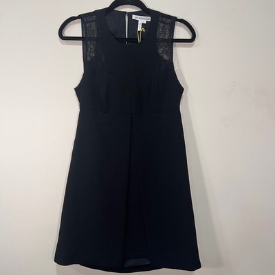 BCBGeneration Black Sleeveless Dress Lace Detail NWT Size 6 A6