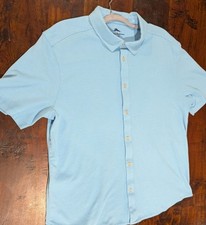 Tommy Bahama Men's Blue Short Sleeve Button Down Shirt Size XL Cotton Blend