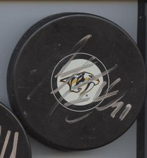 CARTER HUTTON SIGNED NASHVILLE PREDATORS HOCKEY PUCK w/ COA