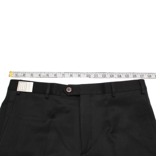 Sartore NWOT 100% Wool Flat Front Dress Pants Size 34 US In Solid Black - Picture 3 of 14