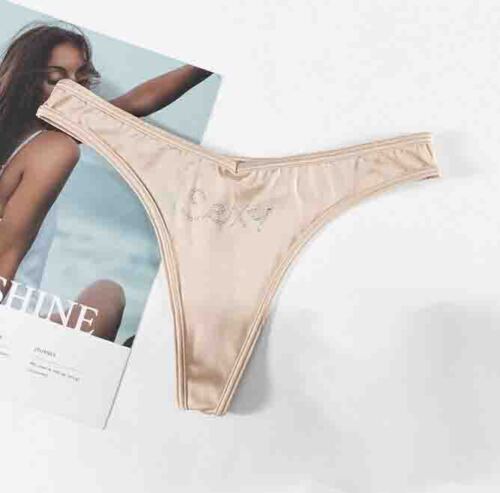 Women Ice Silk Thong Satin G-string Underwear Ladies Seamless T-back Sexy Briefs - Picture 21 of 23