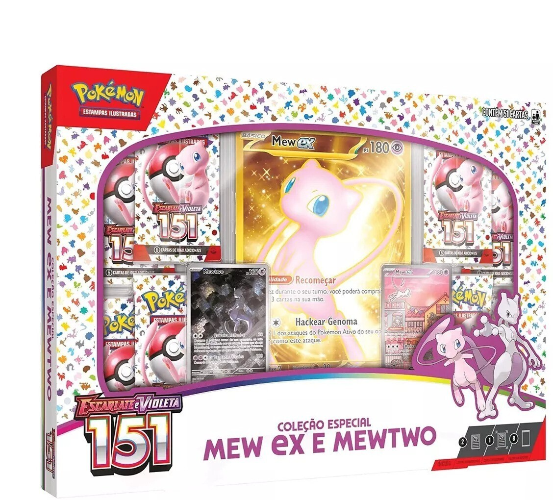ポケモン151 UPCプロモセットMew Mew two Pokemon Mew Ex & Mewtwo Box Set Scarlet & Violet 151 Brazilian