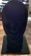 Male 11" STYROFOAM Foam Black Velvet like Mannequin Manikin Head Wig Display Hat