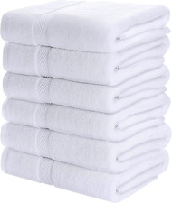 Utopia Towels 6 Pack Medium Bath Towel Set, 24 by 48 Inches, 500 GSM 100 Ring S