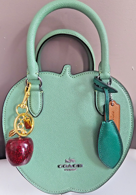 💚🍏COACH Green Apple Crossbody Shoulder Top HANDLE BAG W/CHARM