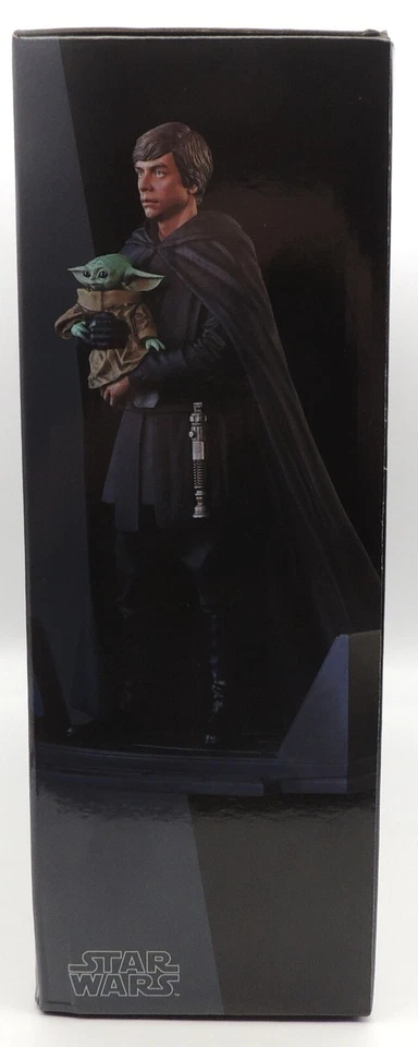 Jb04 Star Wars Premier Collection Luke Skywalker & Grogu Estatua Gigante Suave Foto 2 de 4