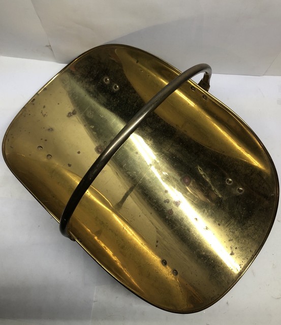 Vintage Brass Claw Foot Fireplace Log Fire Wood Kindling Holder