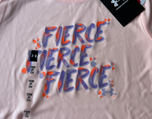 NWT Under Armour YXL Girls Lavender/Peach FIERCE Printed Leggings Set - Picture 3 of 5