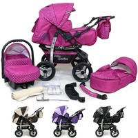 Baby Pram Stroller Pushchair + Car Seat Carrycot Buggy Travel System Barnvagn Baby Pram Stroller Pushchair + Car Seat Carrycot Buggy Travel System Barnvagn