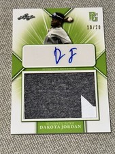 DAKOTA JORDAN  2021 Leaf Perfect Game Jersey Patch AUTO #19/20 Miss St., GIANTS