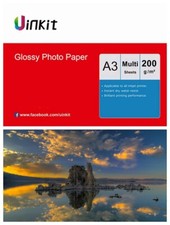 A3 Paper Inkjet Paper High Glossy Middle Thick Inkjet Printer 200Gsm Uinkit Lot