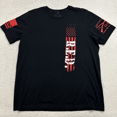Grunt Style R.E.D. Men’s Shirt Size XL USA Flag ShortSleeve Black eBay