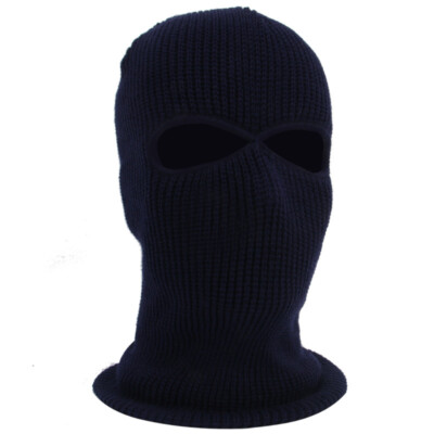 2-Loch-Vollgesichtsmaske Ski-Wintermütze Sturmhaube Outdoor-Kapuze Beanie DE