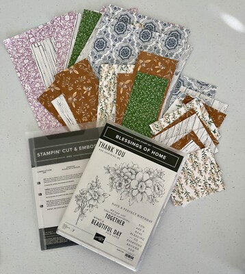 Stampin Up! Blessings of Home Stamp Set+ Flowers of Home Dies+ DSP
