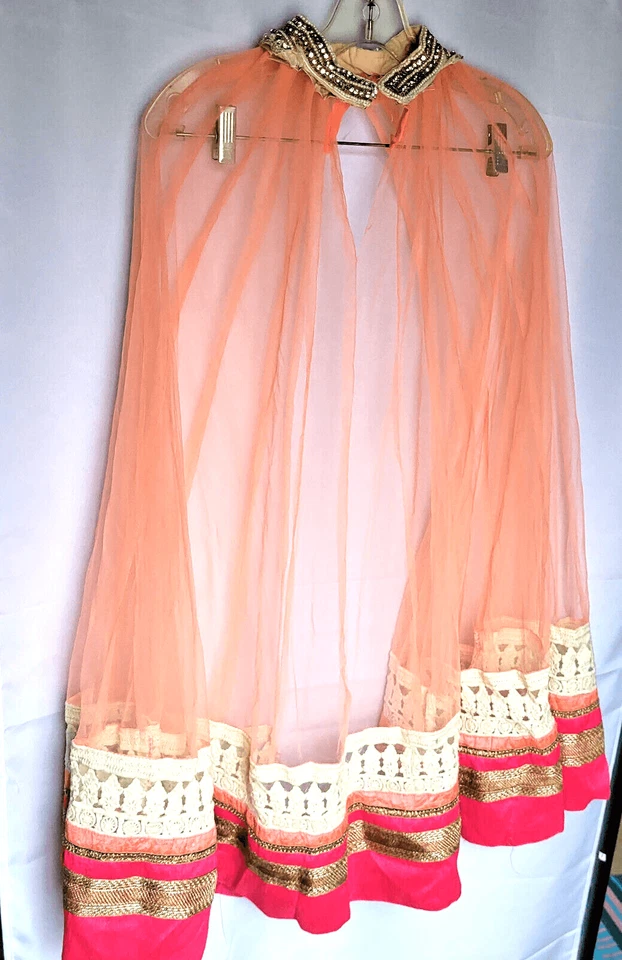 Hecho a mano ÚNICO Brebitz Festival Boda Chal Tul Cuentas Bordado Talla Única Foto 4 de 4