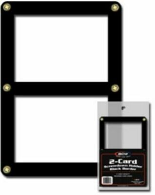 One New BCW Black Border Screwdown Double Trading Card Holder 2 card frame